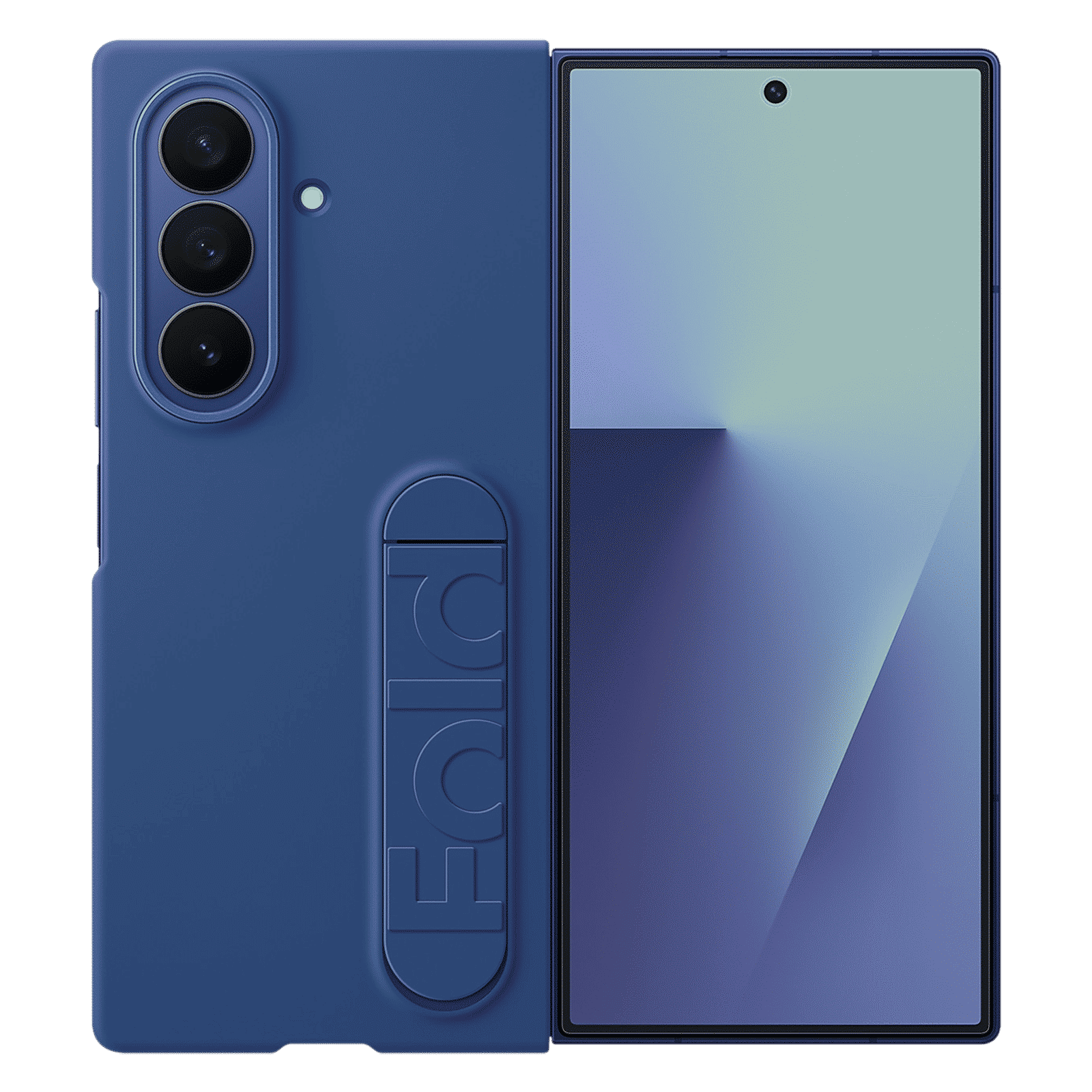 SAMSUNG Soft Silicon Back Cover for SAMSUNG Galaxy Z Fold7 (Pop-up KICK-STAND, Blue)_1