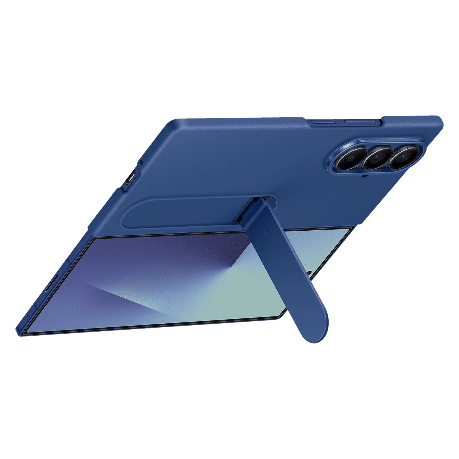 SAMSUNG Soft Silicon Back Cover for SAMSUNG Galaxy Z Fold7 (Pop-up KICK-STAND, Blue)_2
