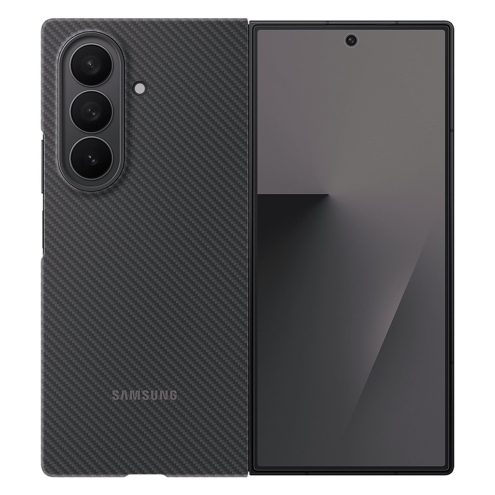 SAMSUNG Aramid & Carbon Fiber Back Cover for SAMSUNG Galaxy Z Fold7 (Easy-to-grip Feel, Black)_1