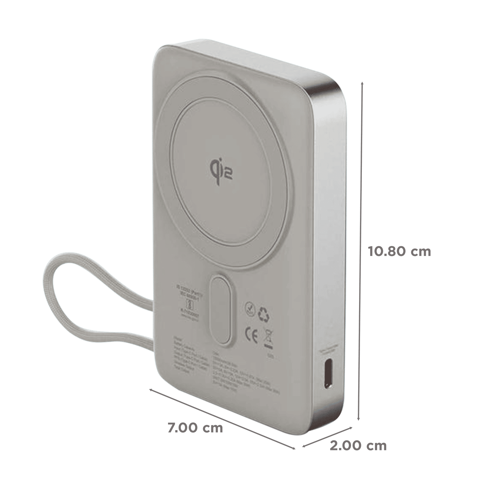 Stuffcool Odin 10000 mAh 35W Fast Charging Power Bank (2 Type C, Qi2 Magsafe, Digital Display, Silver) Stuffcool Odin 10000 mAh 35W Fast Charging Power Bank (2 Type C, Qi2 Magsafe, Digital Display, Silver)_2