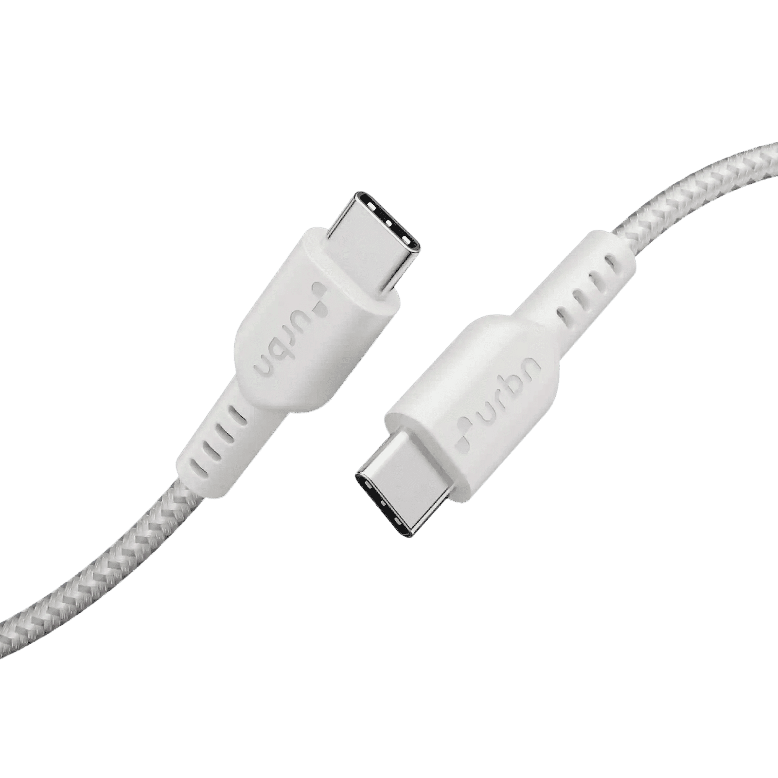 urbn Pro Cord Type C to Type C 4 Feet (1.2M) Cable (Nylon Braided, White)_3