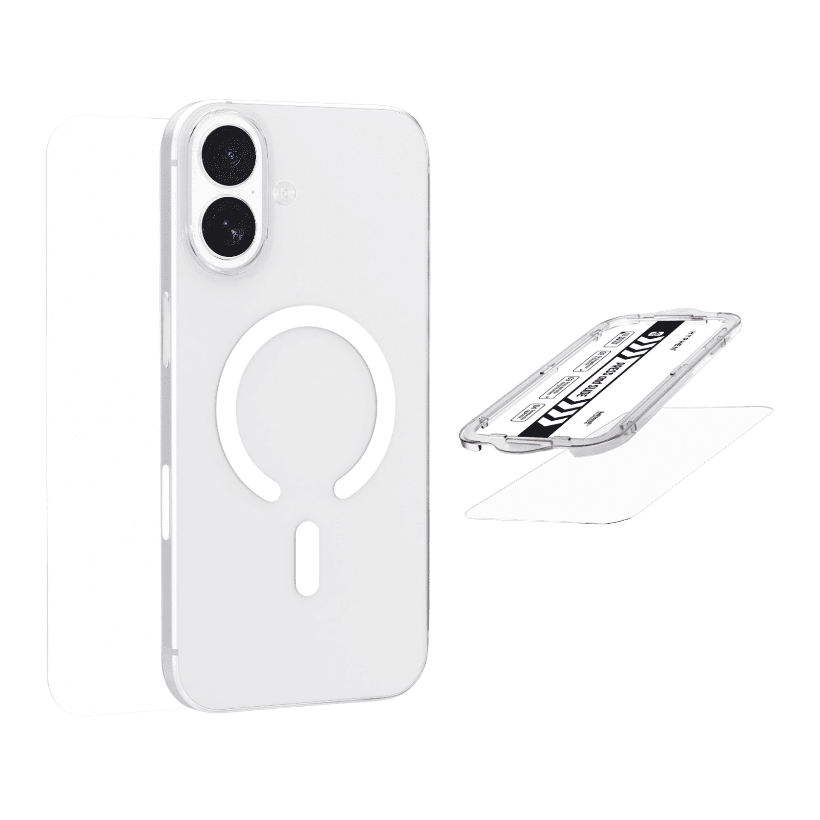 HYPHEN DURO TPU Back Cover & Tempered Glass Combo for Apple iPhone 17 (Magsafe Charging Compatible, Clear)_5