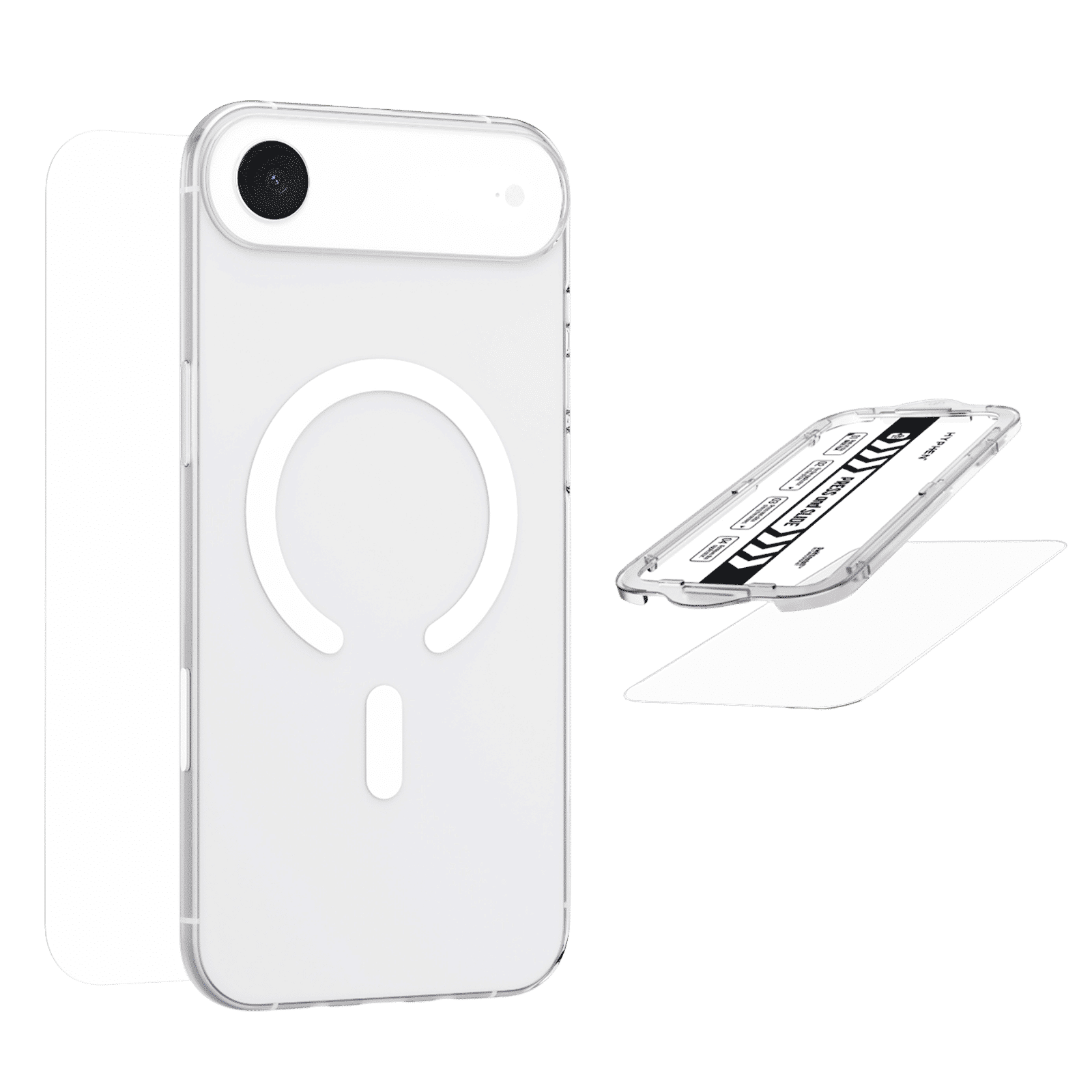 HYPHEN DURO TPU Back Cover & Tempered Glass Combo for Apple iPhone 17 Air (Magsafe Charging Compatible, Clear)_5