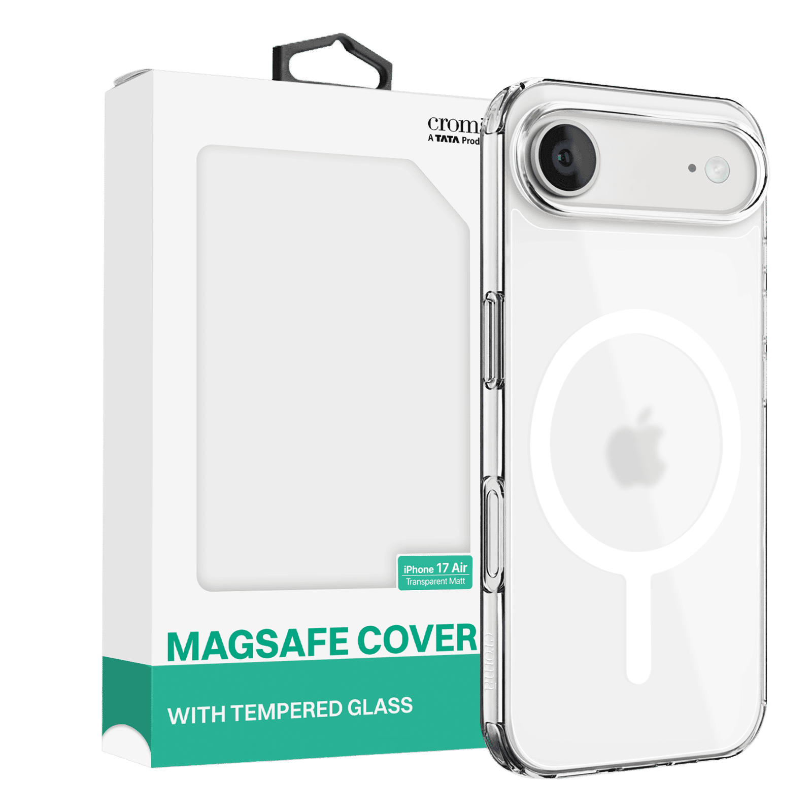 Croma Frost Tempered Glass & TPU Back Cover Combo for Apple iPhone Air (Magsafe Charging Compatible, Clear Ice)_4