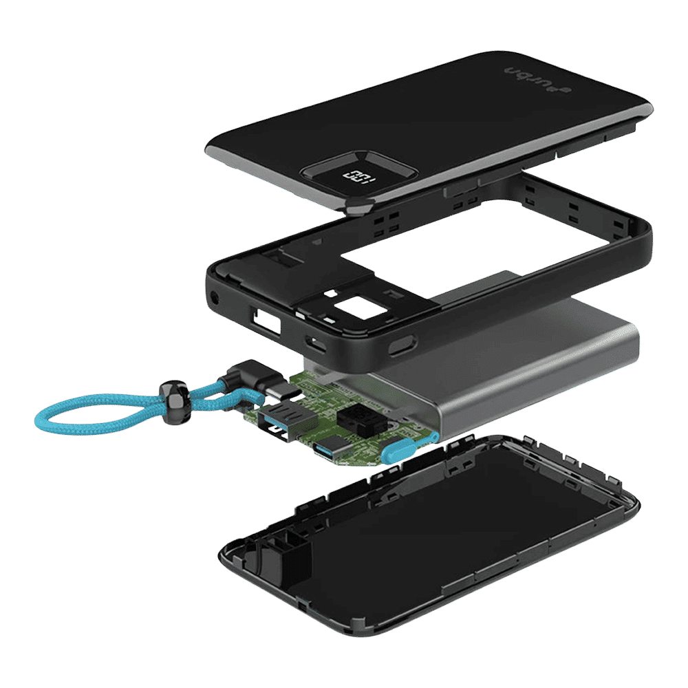 urbn Ultra Link 10000 mAh 22.5W Fast Charging Power Bank (2 Type C  & 1 Type A Port, 12 Layer Circuit Protection, Black)_3