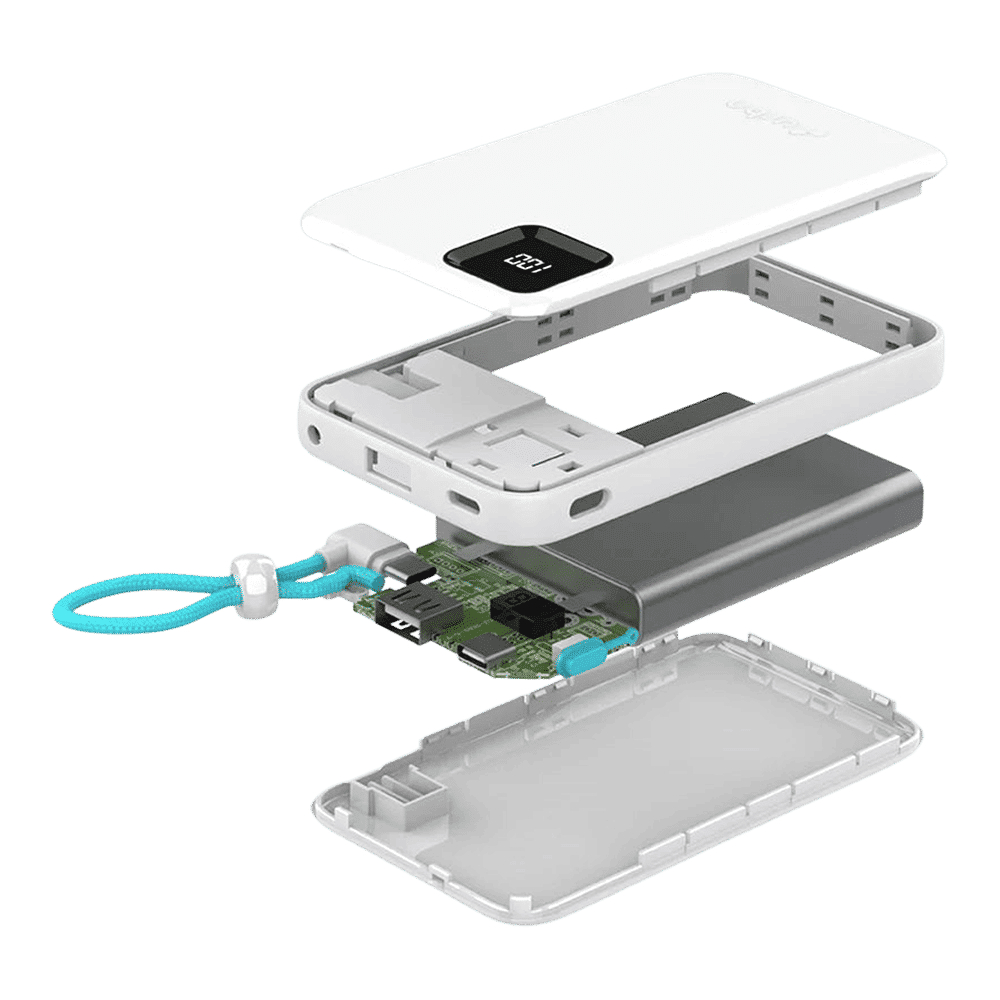 urbn Ultra Link 10000 mAh 22.5W Fast Charging Power Bank (2 Type C & 1 Type A Port, 12 Layer Circuit Protection, White)_7