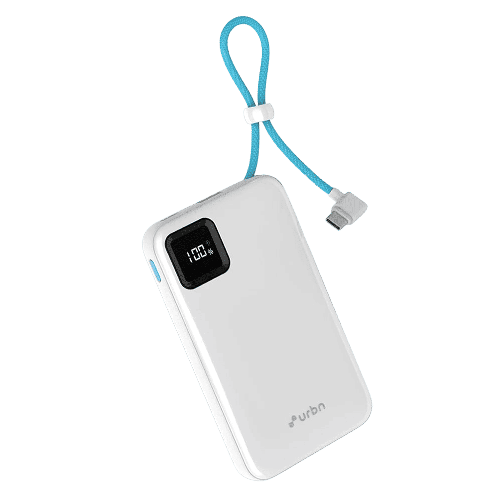 urbn Ultra Link 10000 mAh 22.5W Fast Charging Power Bank (2 Type C & 1 Type A Port, 12 Layer Circuit Protection, White)_4