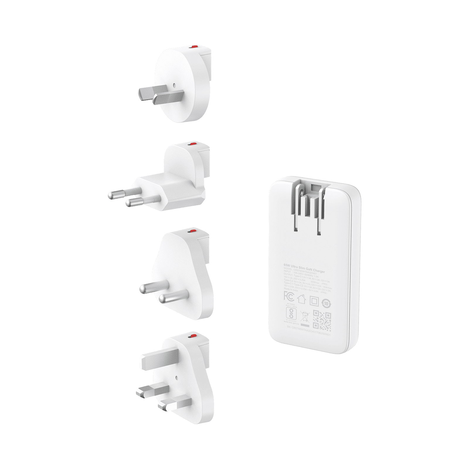 Croma 65W Type C 2-Port Fast Charger (Travel Adapter Only, White) Croma 65W Type C 2-Port Fast Charger (Travel Adapter Only, White)_2