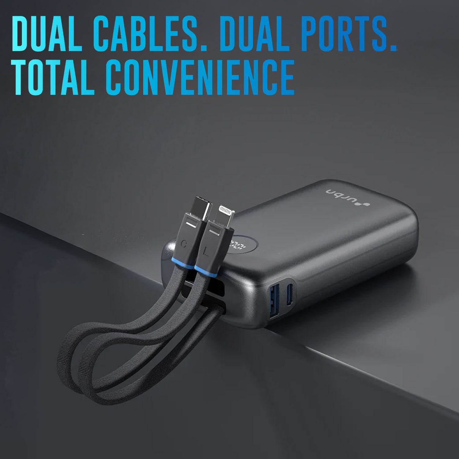 urbn Nano Pod 10000 mAh 35W Fast Charging Power Bank (2 Type C Port, 1 Type A & 1 Lightning Port, 12 Layer Circuit Protection, Grey)_10