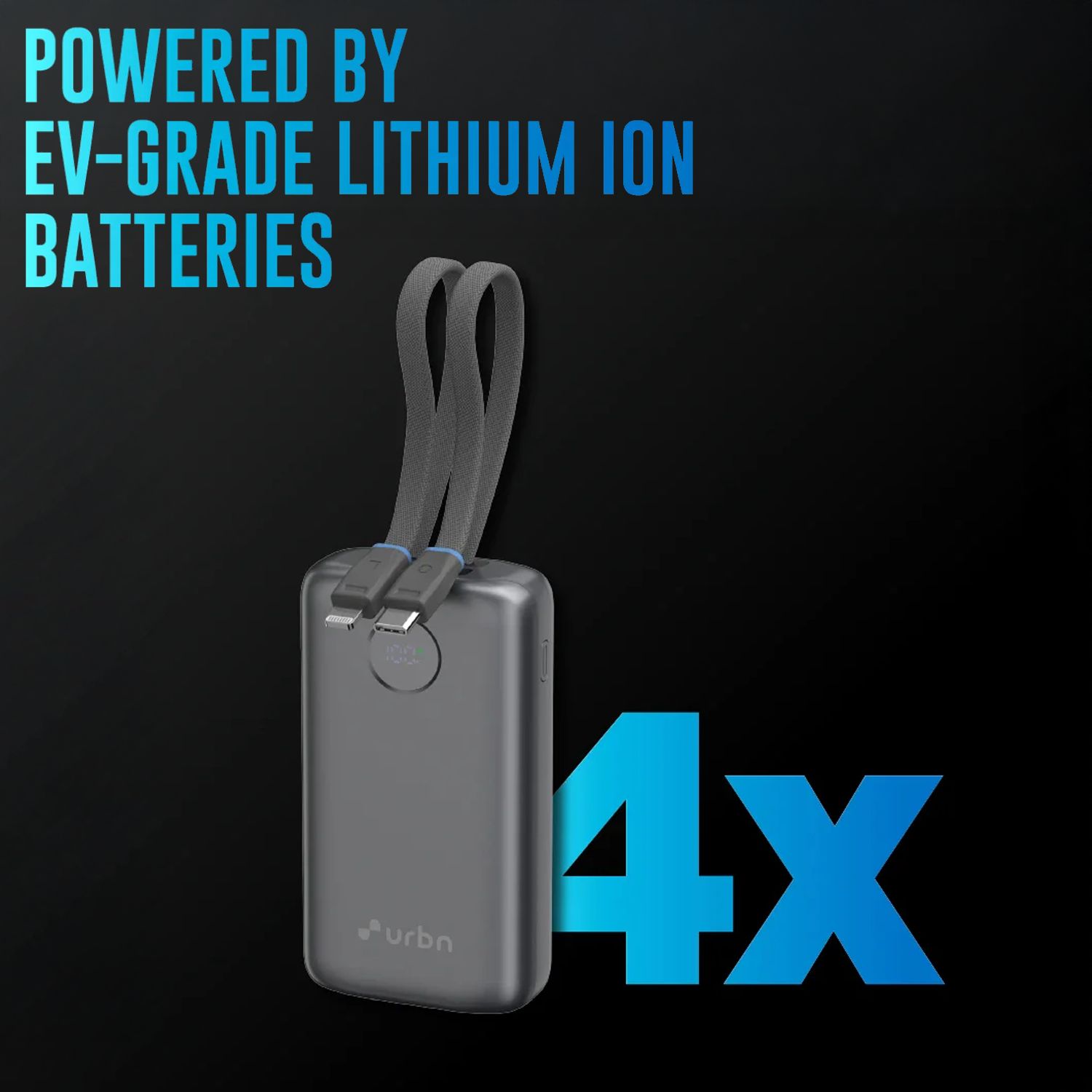 urbn Nano Pod 10000 mAh 35W Fast Charging Power Bank (2 Type C Port, 1 Type A & 1 Lightning Port, 12 Layer Circuit Protection, Grey)_13