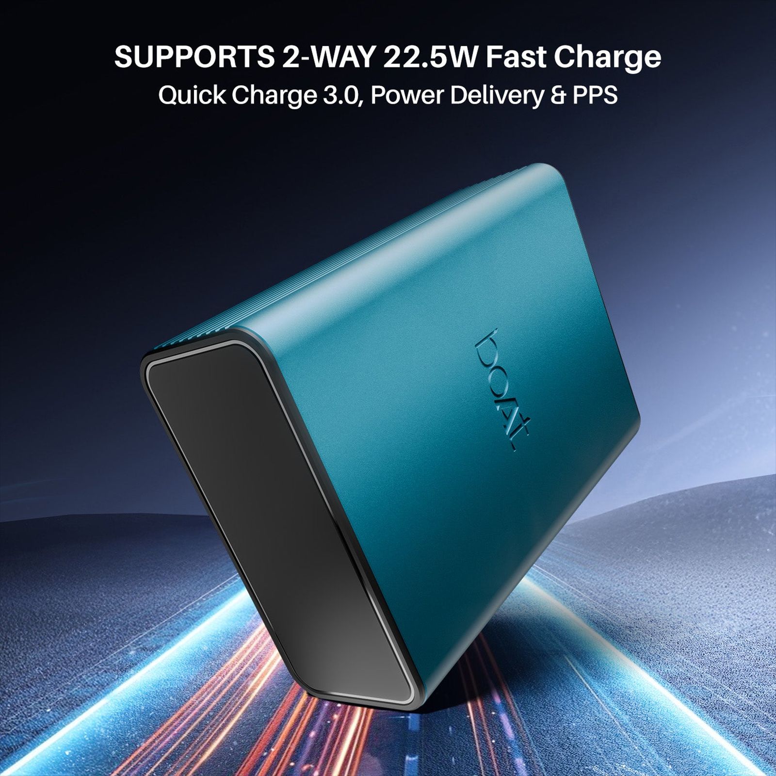 boAt Energyshroom PB400 Pro 20000 mAh 22.5W Fast Charging Power Bank (2 Type A & 1 Type C Port, Aluminium Casing, 12-Layer Smart IC Protection, Steel Blue)_7