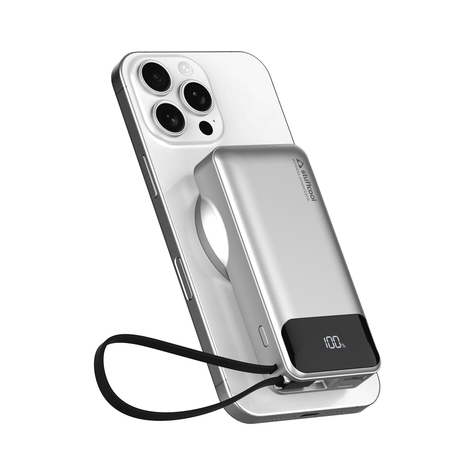Stuffcool Nemo 10000 mAh 22.5W Fast Charging Power Bank (1 Type A Port, 1 Type C Port, Magsafe, Built-In Type-C Cable, Silver) Stuffcool Nemo 10000 mAh 22.5W Fast Charging Power Bank (1 Type A Port, 1 Type C Port, Magsafe, Built-In Type-C Cable, Silver)_3