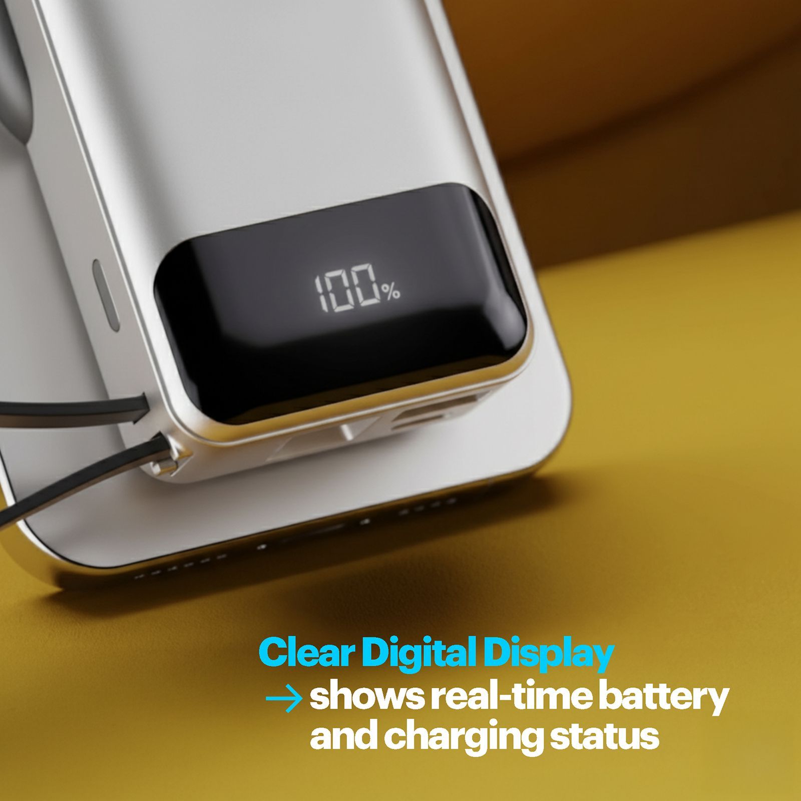 Stuffcool Nemo 10000 mAh 22.5W Fast Charging Power Bank (1 Type A Port, 1 Type C Port, Magsafe, Built-In Type-C Cable, Silver) Stuffcool Nemo 10000 mAh 22.5W Fast Charging Power Bank (1 Type A Port, 1 Type C Port, Magsafe, Built-In Type-C Cable, Silver)_7