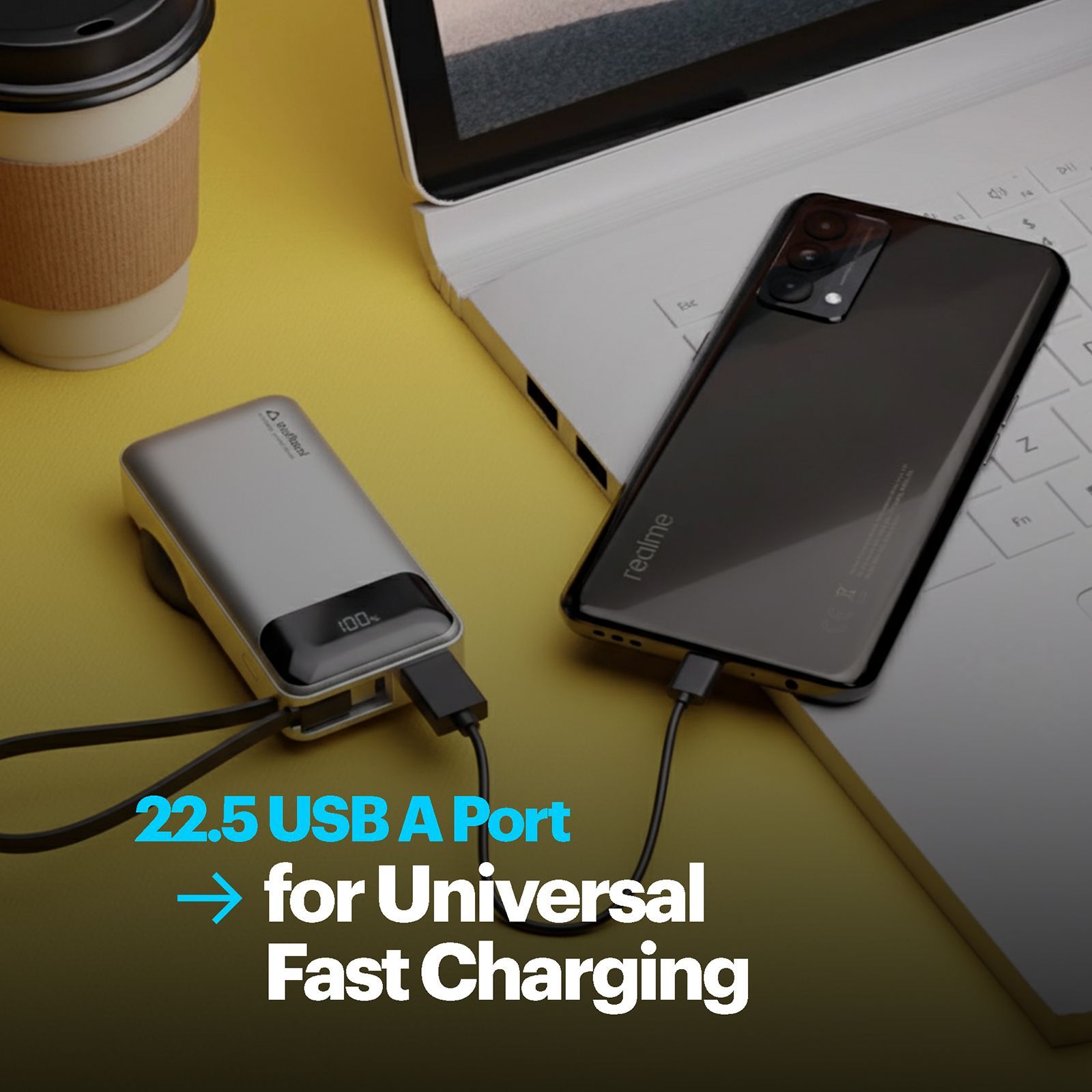 Stuffcool Nemo 10000 mAh 22.5W Fast Charging Power Bank (1 Type A Port, 1 Type C Port, Magsafe, Built-In Type-C Cable, Silver) Stuffcool Nemo 10000 mAh 22.5W Fast Charging Power Bank (1 Type A Port, 1 Type C Port, Magsafe, Built-In Type-C Cable, Silver)_10