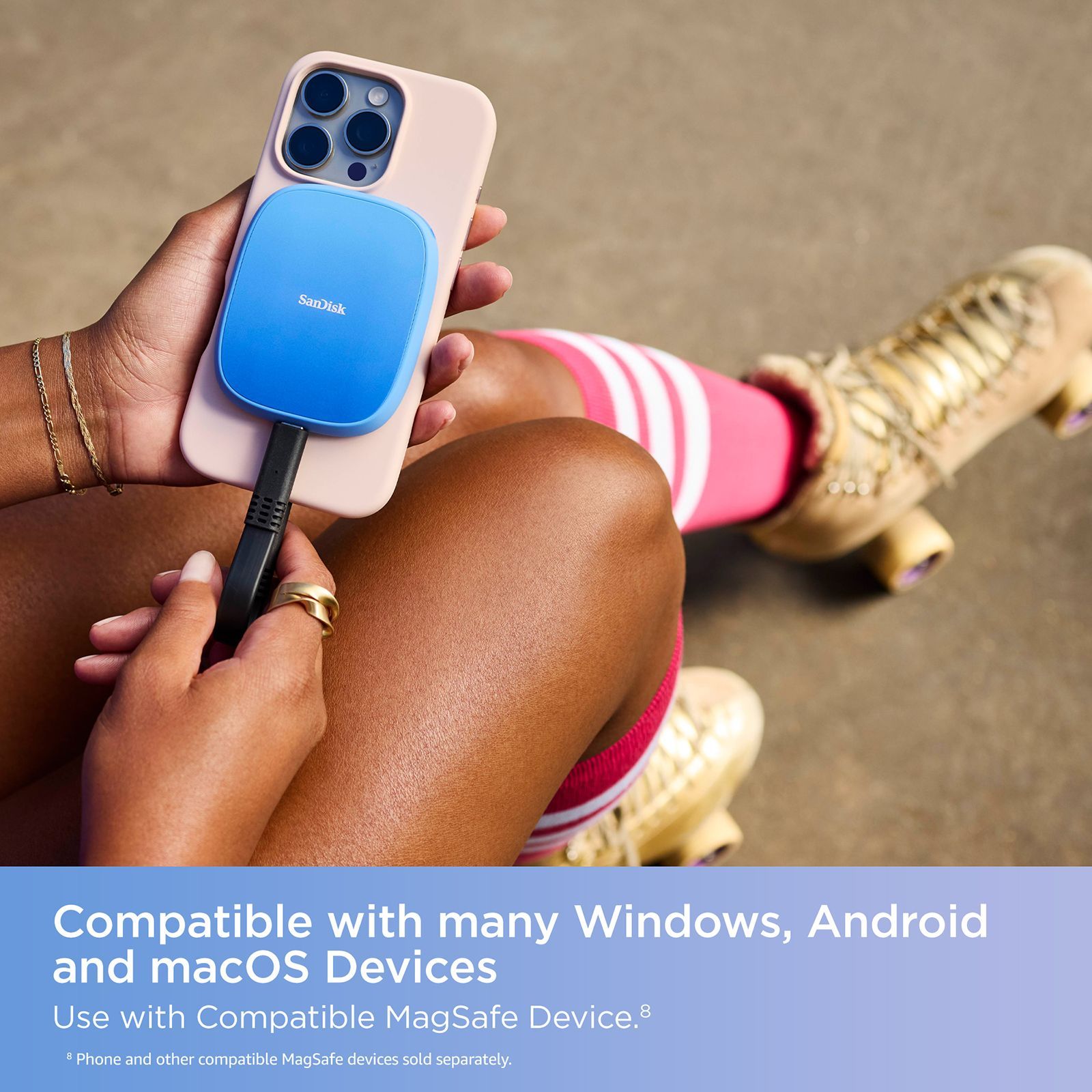 SanDisk E62 Creator 2TB USB Type-C (3.2) Portable Solid State Drive (MagSafe Compatible, Blue) _3