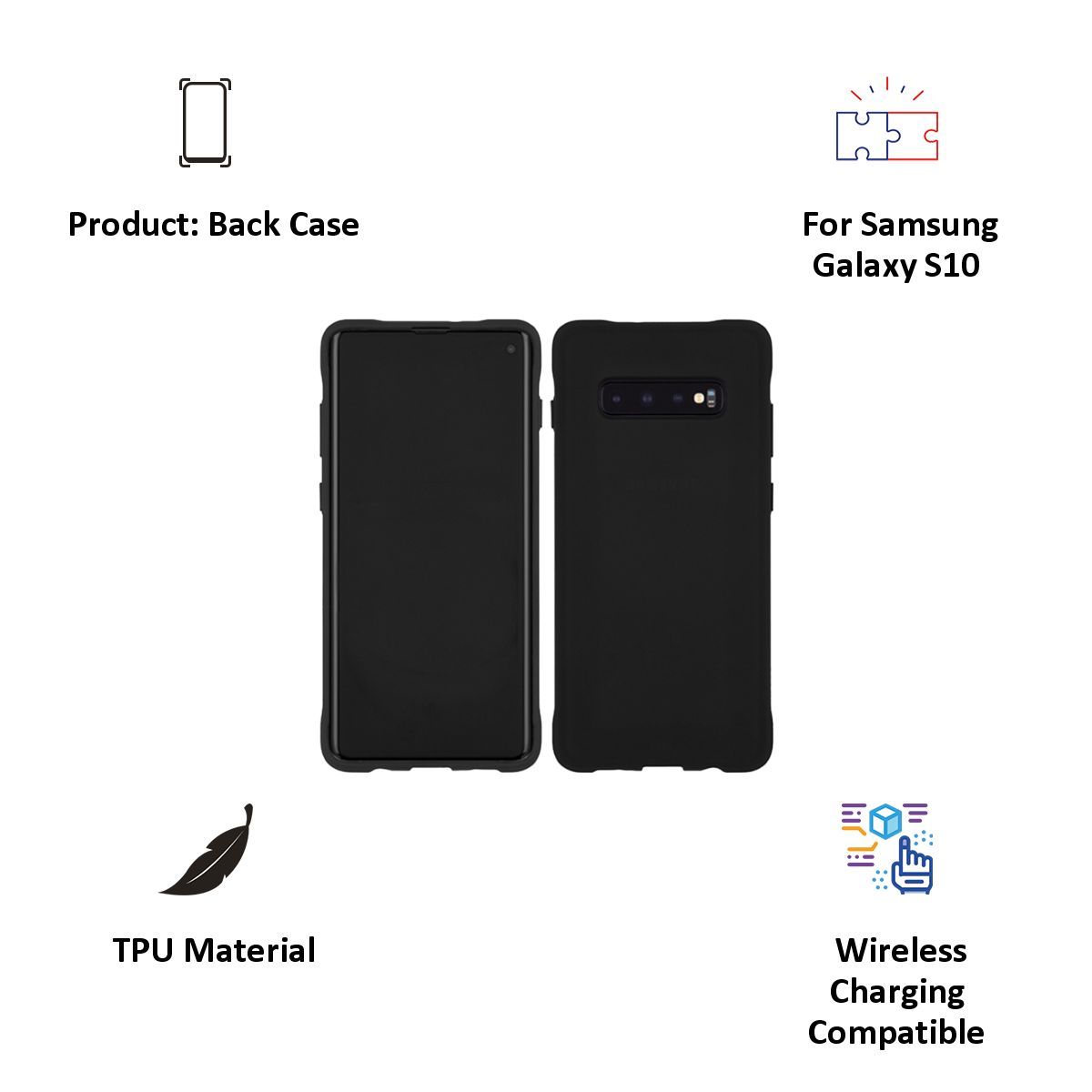Case-Mate CM038530 TPU Back Cover for Samsung Galaxy S10 (Wireless Charging Compatible, Black) Case-Mate CM038530 TPU Back Cover for Samsung Galaxy S10 (Wireless Charging Compatible, Black)_3