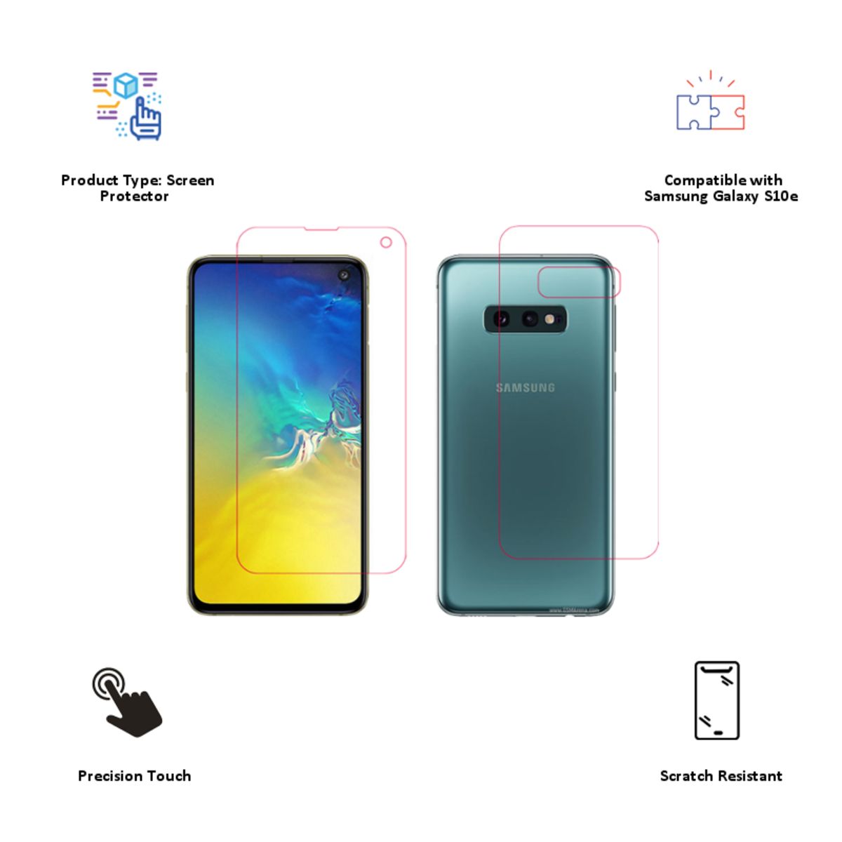 scratchgard Kurve Primo 3D Screen Protector for Samsung Galaxy S10e (Fingerprint Resistant)_3