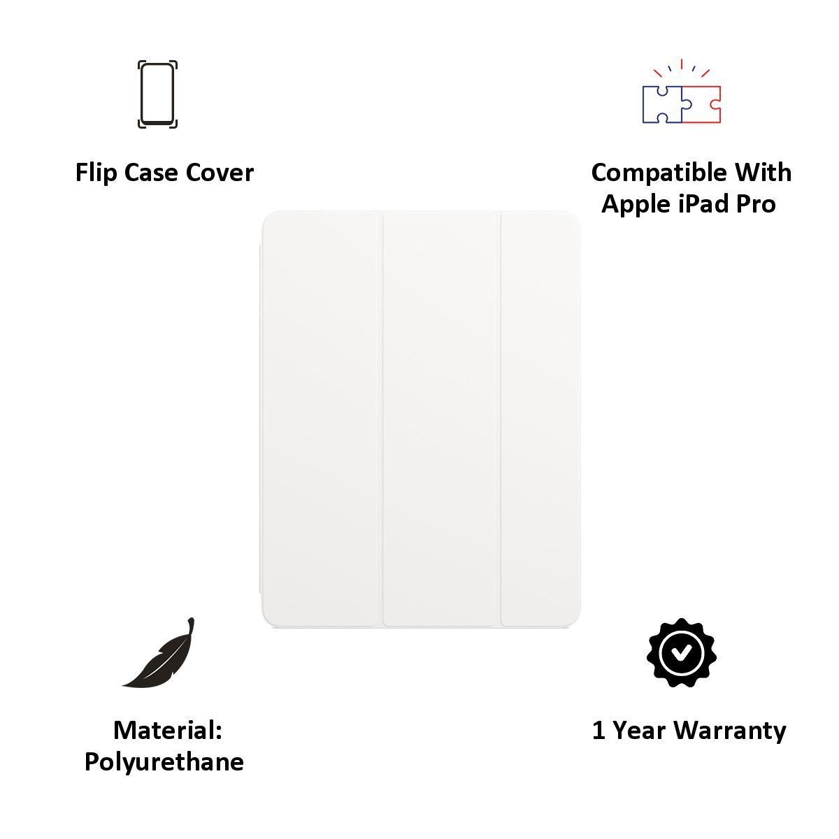 Apple MRXE2ZM/A Polyurethane Smart Folio Cover for 12.9 Inch iPad Pro 3rd Gen (Open to Wake Functionality, White)_6