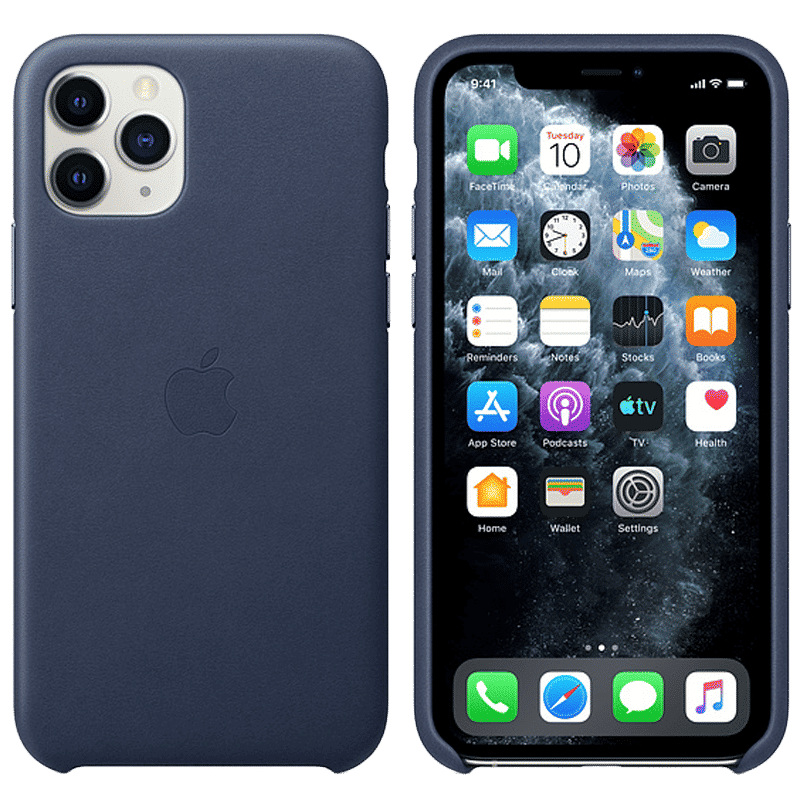 Apple MWYG2ZM/A European Leather Back Cover for iPhone 11 Pro (Microfiber Lining, Midnight Blue) Apple MWYG2ZM/A European Leather Back Cover for iPhone 11 Pro (Microfiber Lining, Midnight Blue)_1