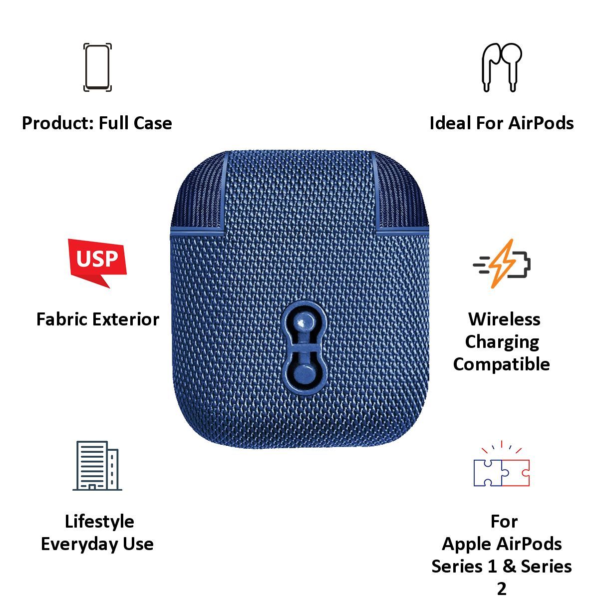 CYGNETT TekView Full Protective Cover for Apple AirPods 1/2 (CY2955TEKVI, Blue)_5