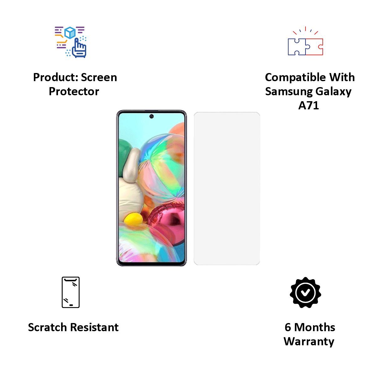 stuffcool MGGP25DSGA71 2.5D Tempered Glass for Samsung Galaxy A71 (Scratch Resistant)_3