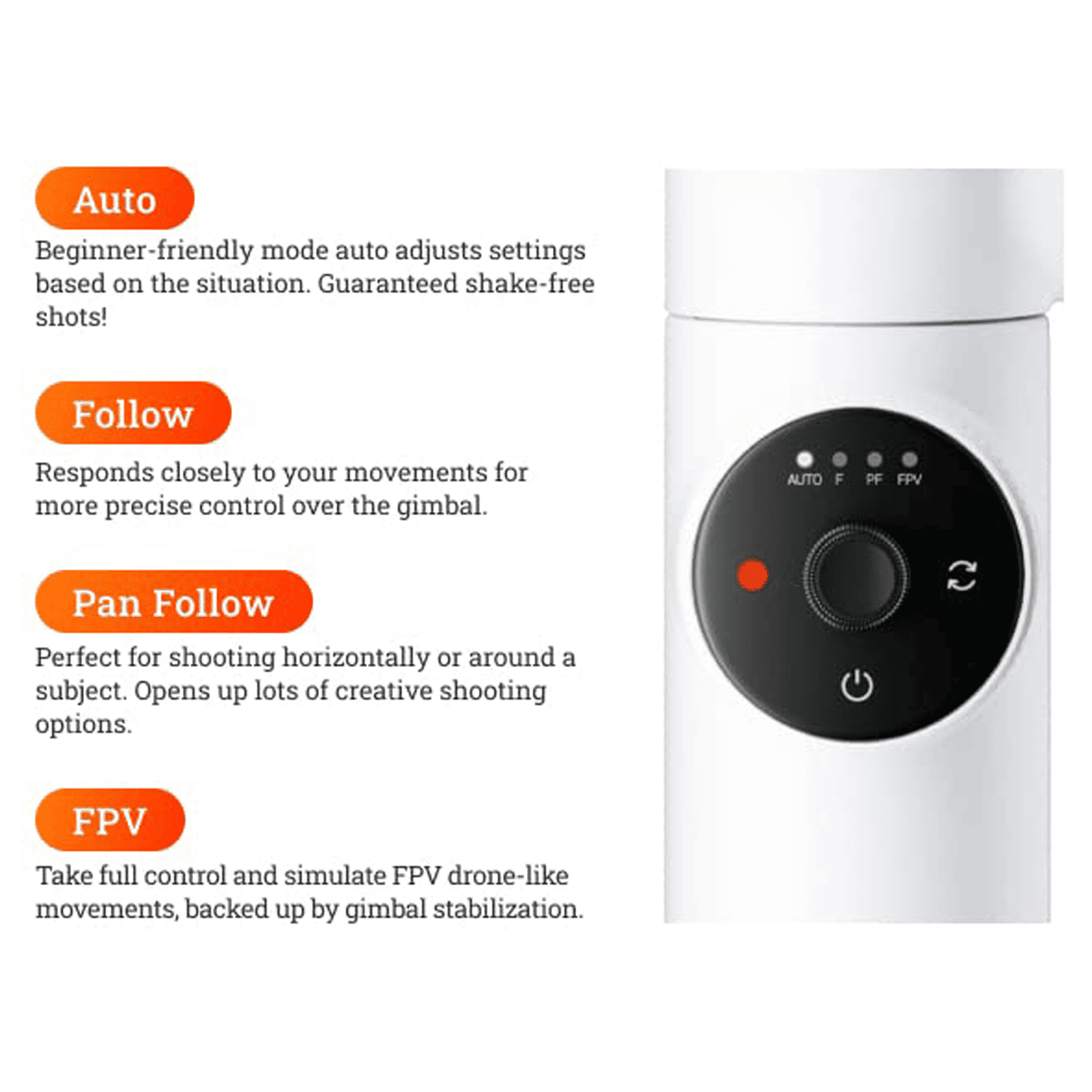 Insta360 Flow Creator Kit 3-Axis Gimbal for Mobile (Deep Track 3.0, White)_4