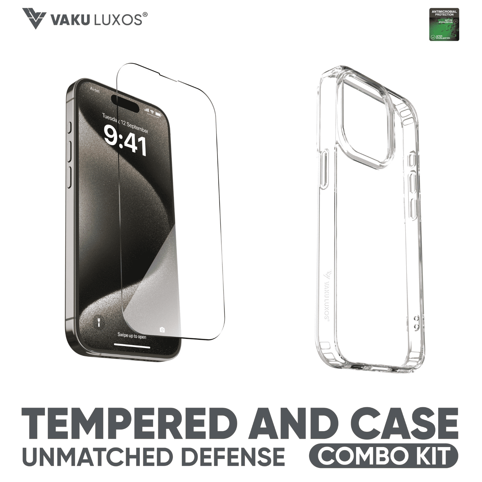 Dr. Vaku 2IN1 Defense Tempered Glass & Back Case Combo for iPhone 15 Plus (Anti-Scratch Design, Clear)_4