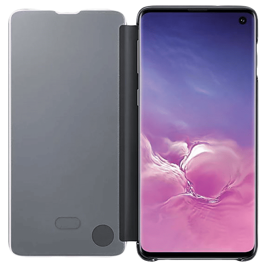 SAMSUNG Clear View Flip Cover for Galaxy S10 (Scratch Resistant, Black)_2