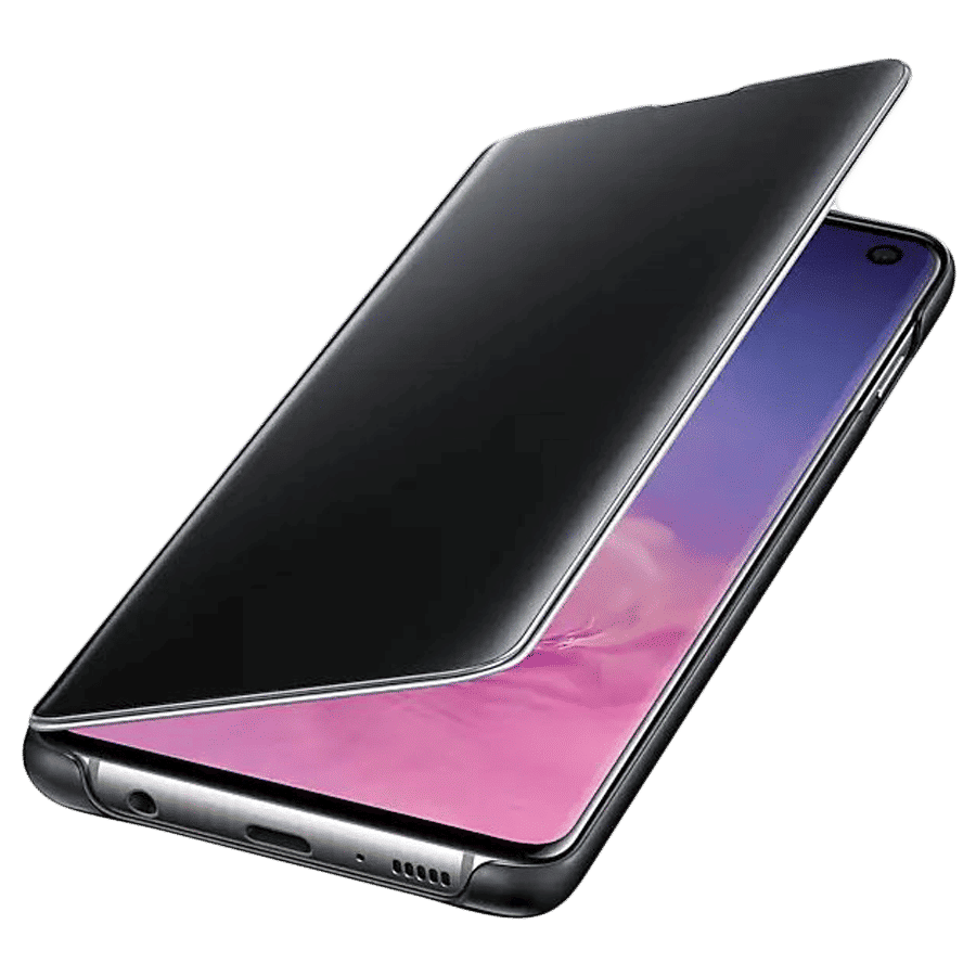 SAMSUNG Clear View Flip Cover for Galaxy S10 (Scratch Resistant, Black)_3