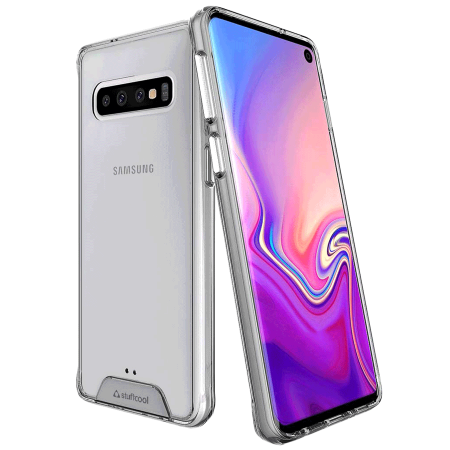 stuffcool Ice Hard Plastic Back Cover for Samsung Galaxy S10 Plus (Raised Lip Protection, Transparent)_3