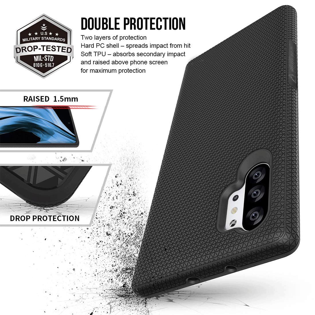 stuffcool Spike Hard Polycarbonate Back Cover for Samsung Galaxy Note 10 Pro (Camera Protection, Black)_4