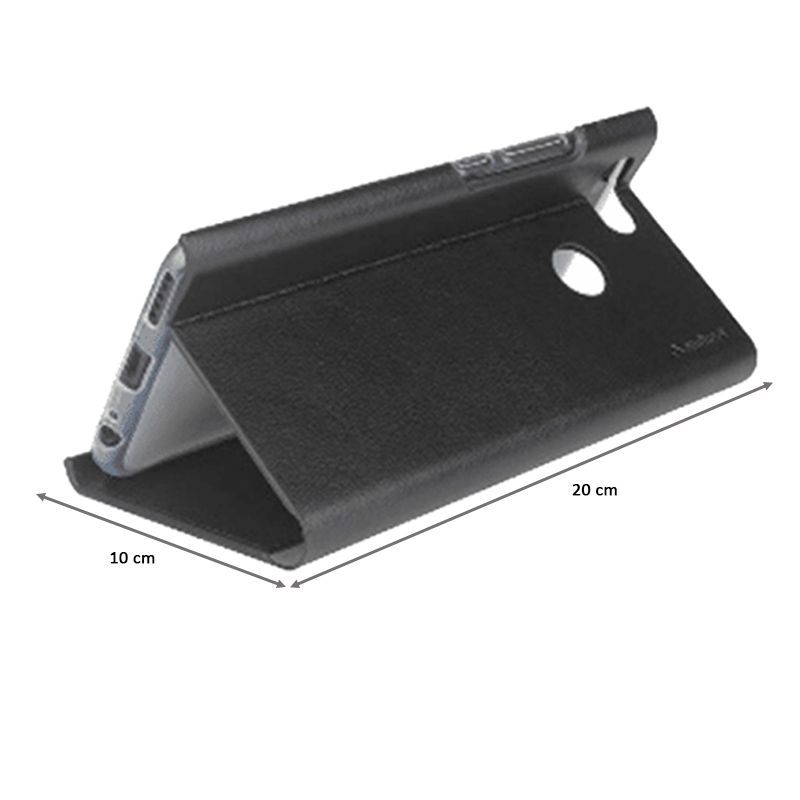 stuffcool 19.81 cm (7.8 inch) Flipit Wallet Type Flip Leather Case Cover for Vivo Y15 (FLPTVVY15-BLK, Black)_2