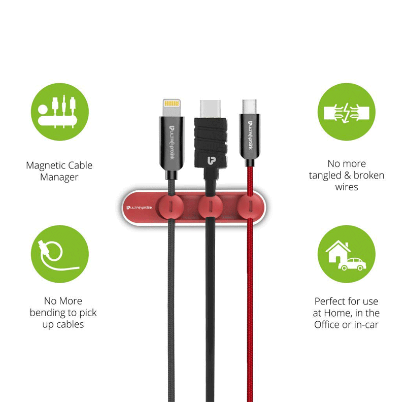 ultraprolink Tidy Magnetic Cable Organizer (UM1001, Red)_7