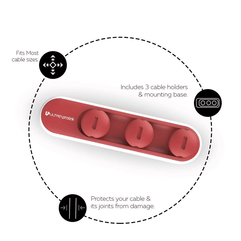 ultraprolink Tidy Magnetic Cable Organizer (UM1001, Red)_3