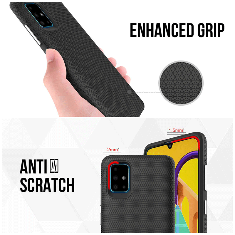 stuffcool Spike Polycarbonate with Soft TPU Back Cover for Samsung Galaxy A71 (Camera Protection, Black)_7