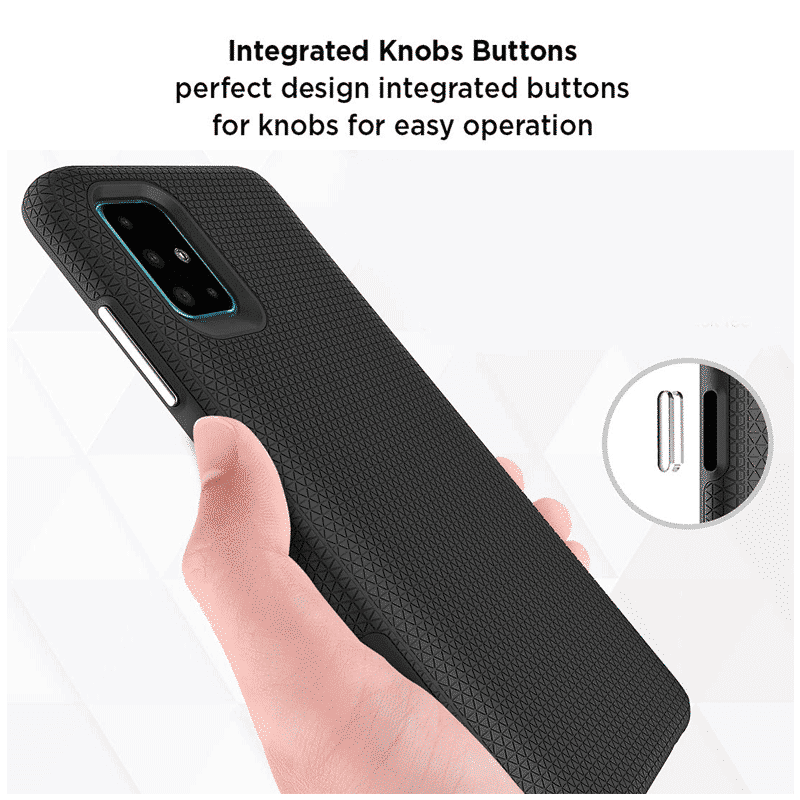 stuffcool Spike Polycarbonate with Soft TPU Back Cover for Samsung Galaxy A71 (Camera Protection, Black)_3