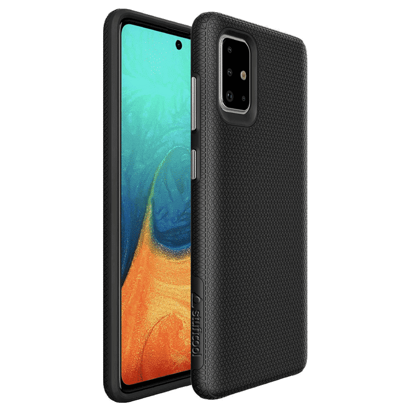 stuffcool Spike Polycarbonate with Soft TPU Back Cover for Samsung Galaxy A71 (Camera Protection, Black)_2