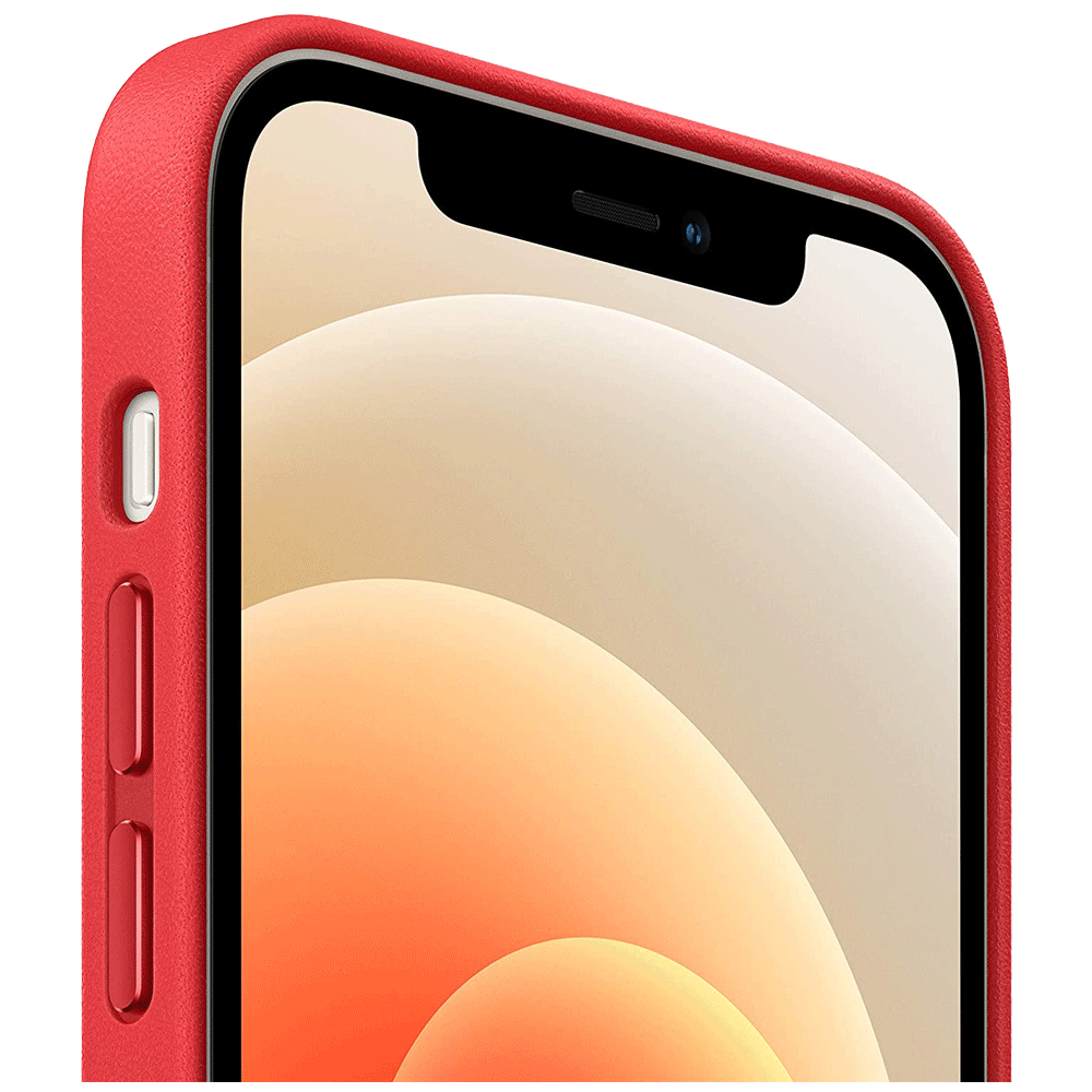 Apple Leather Back Case For iPhone 12 Mini (Magsafe Charging Accessibility, MHK73ZM/A, (Product)Red)_2