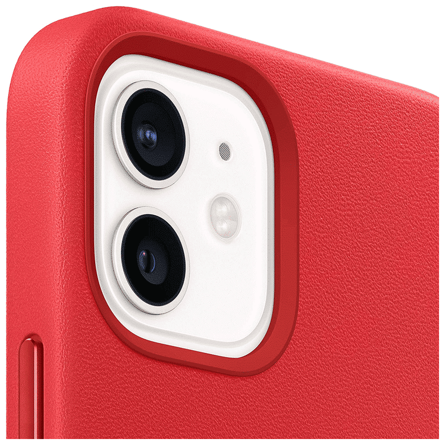 Apple Leather Back Case For iPhone 12 Mini (Magsafe Charging Accessibility, MHK73ZM/A, (Product)Red)_3