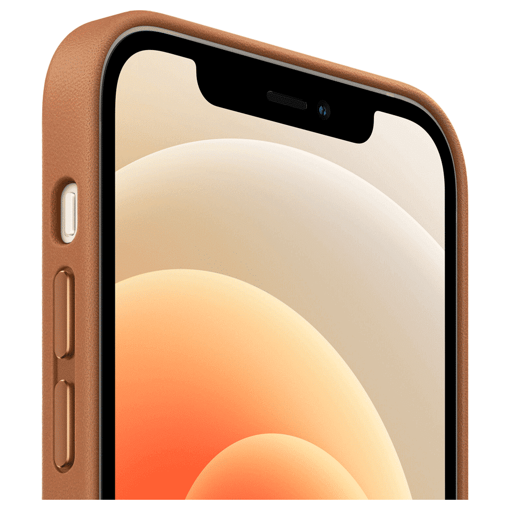 Apple Leather Back Case For iPhone 12 Mini (Magsafe Charging Accessibility, MHK93ZM/A, Saddle Brown)_2