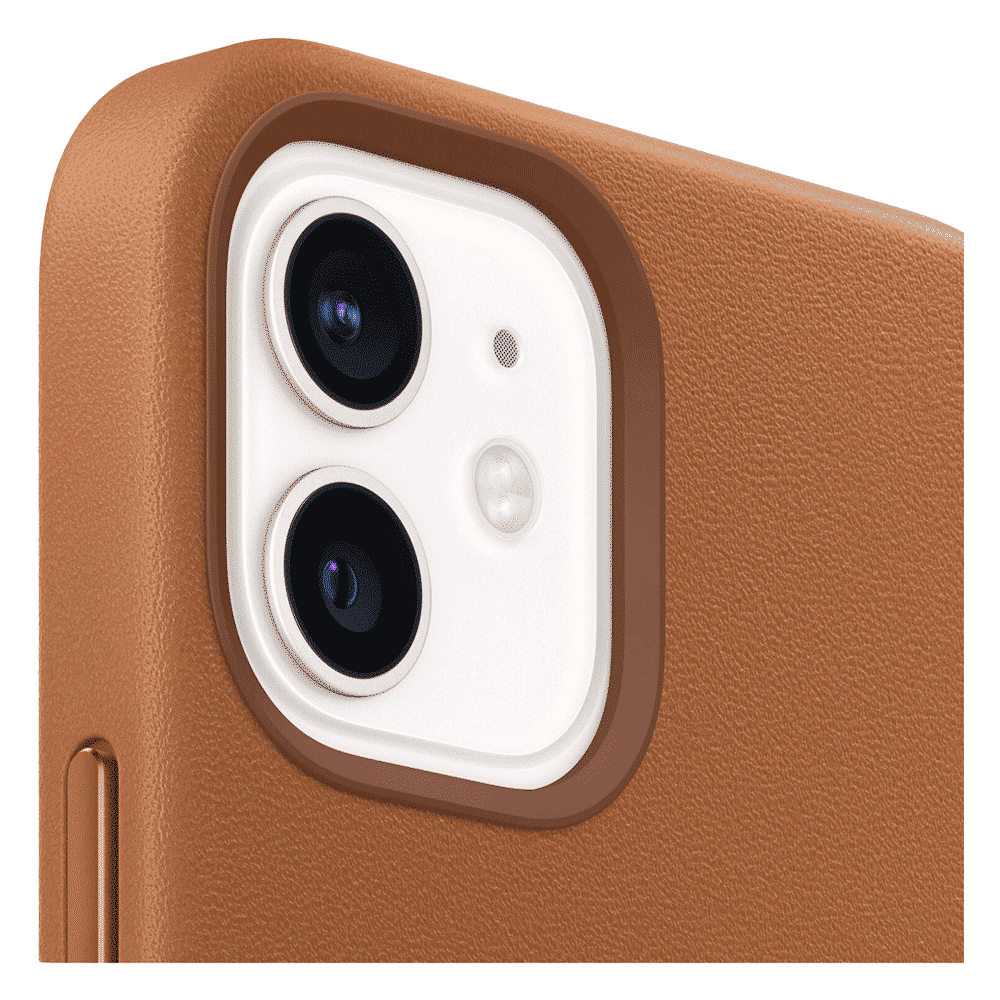 Apple Leather Back Case For iPhone 12 Mini (Magsafe Charging Accessibility, MHK93ZM/A, Saddle Brown)_3