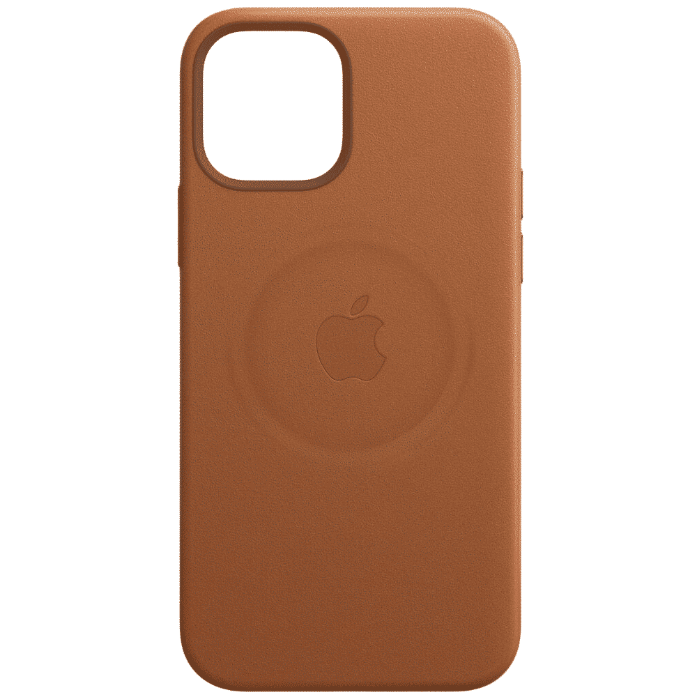 Apple Leather Back Case For iPhone 12 Mini (Magsafe Charging Accessibility, MHK93ZM/A, Saddle Brown)_4