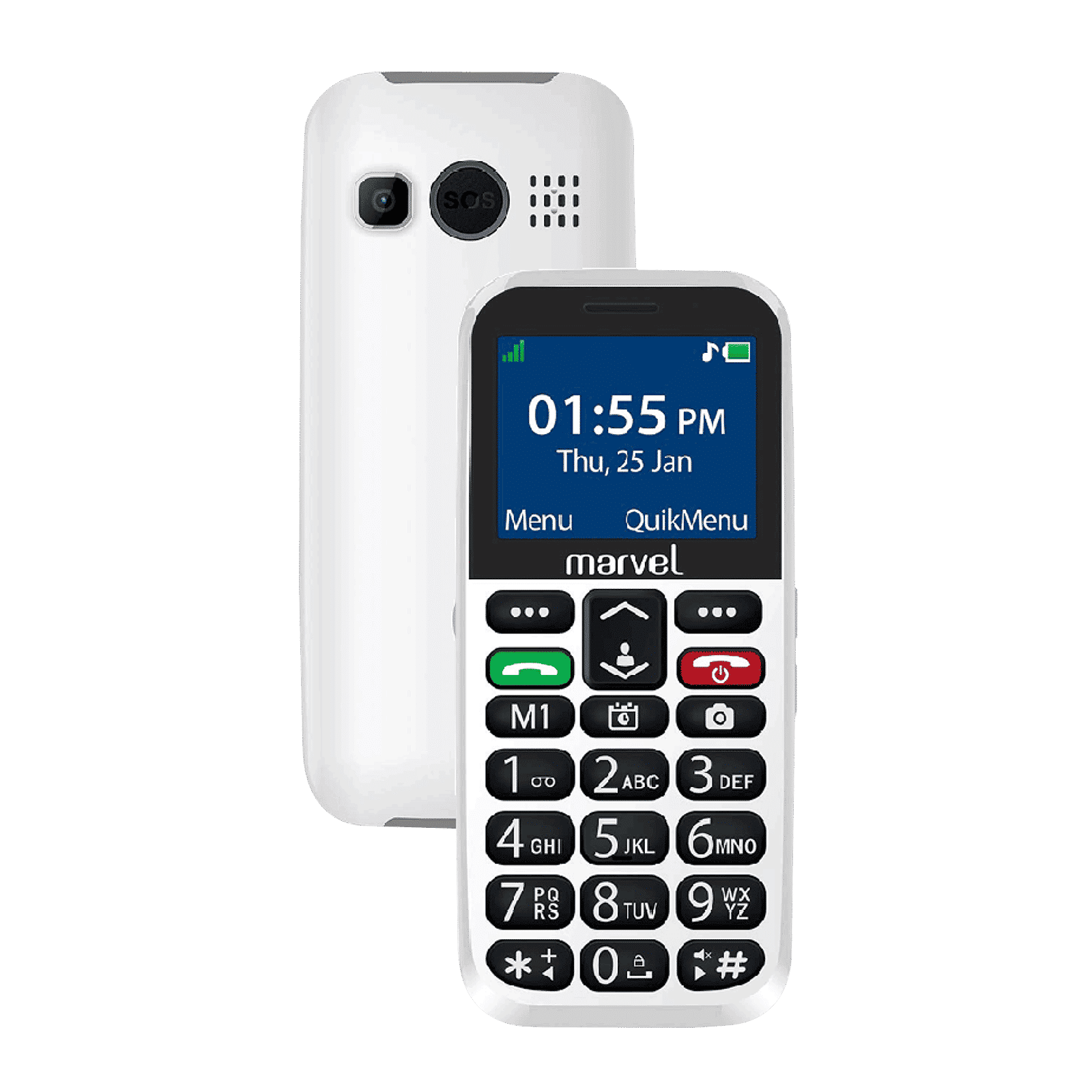 easyfone Marvel B1809 (32MB, Dual SIM, Rear Camera, White)_1