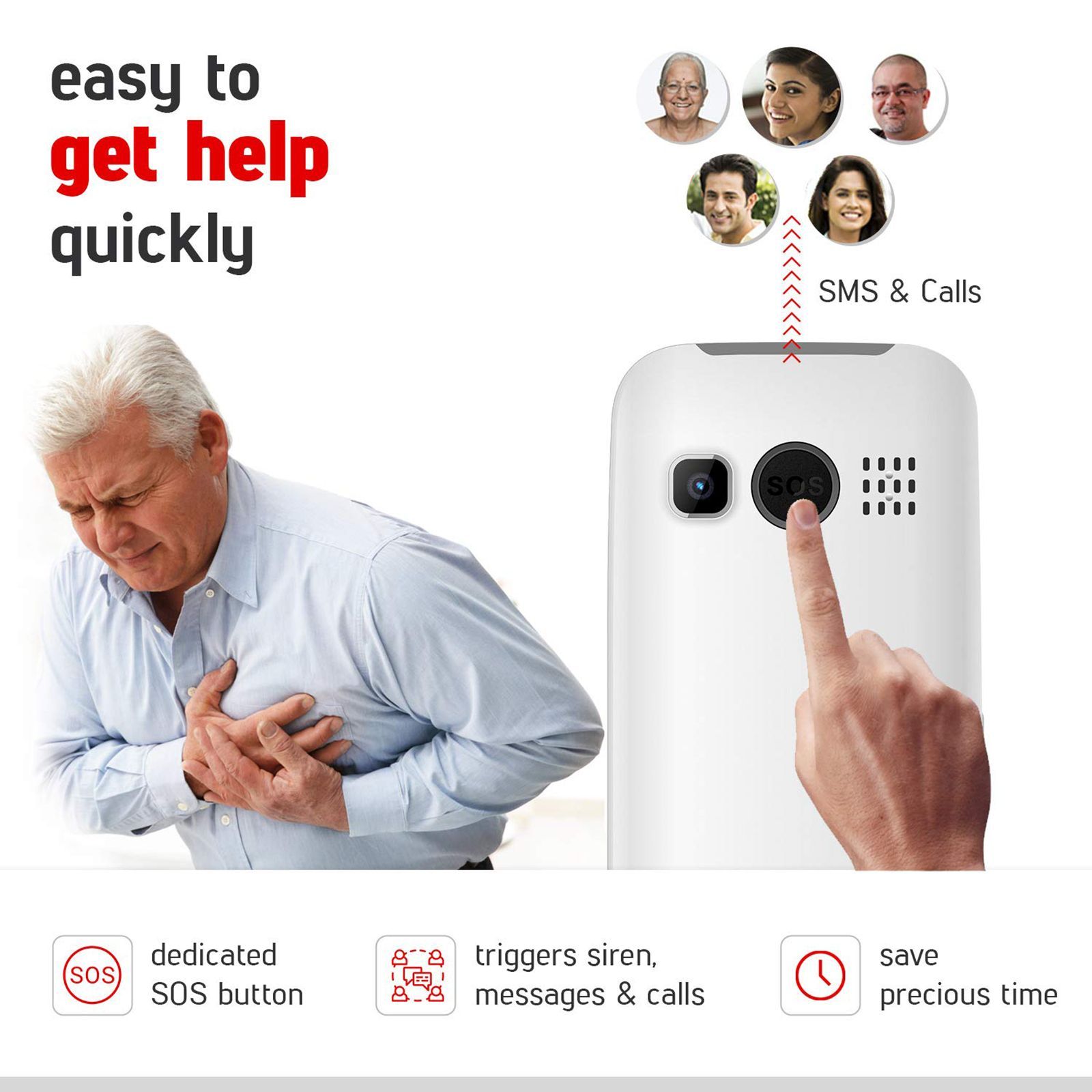 easyfone Marvel B1809 (32MB, Dual SIM, Rear Camera, White)_4