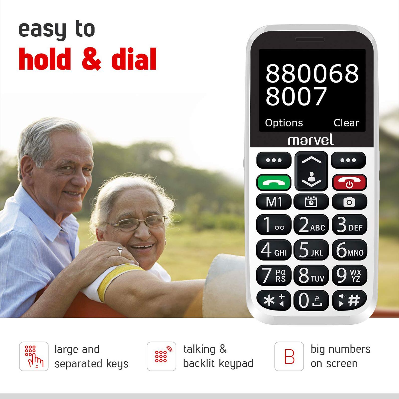 easyfone Marvel B1809 (32MB, Dual SIM, Rear Camera, White)_6