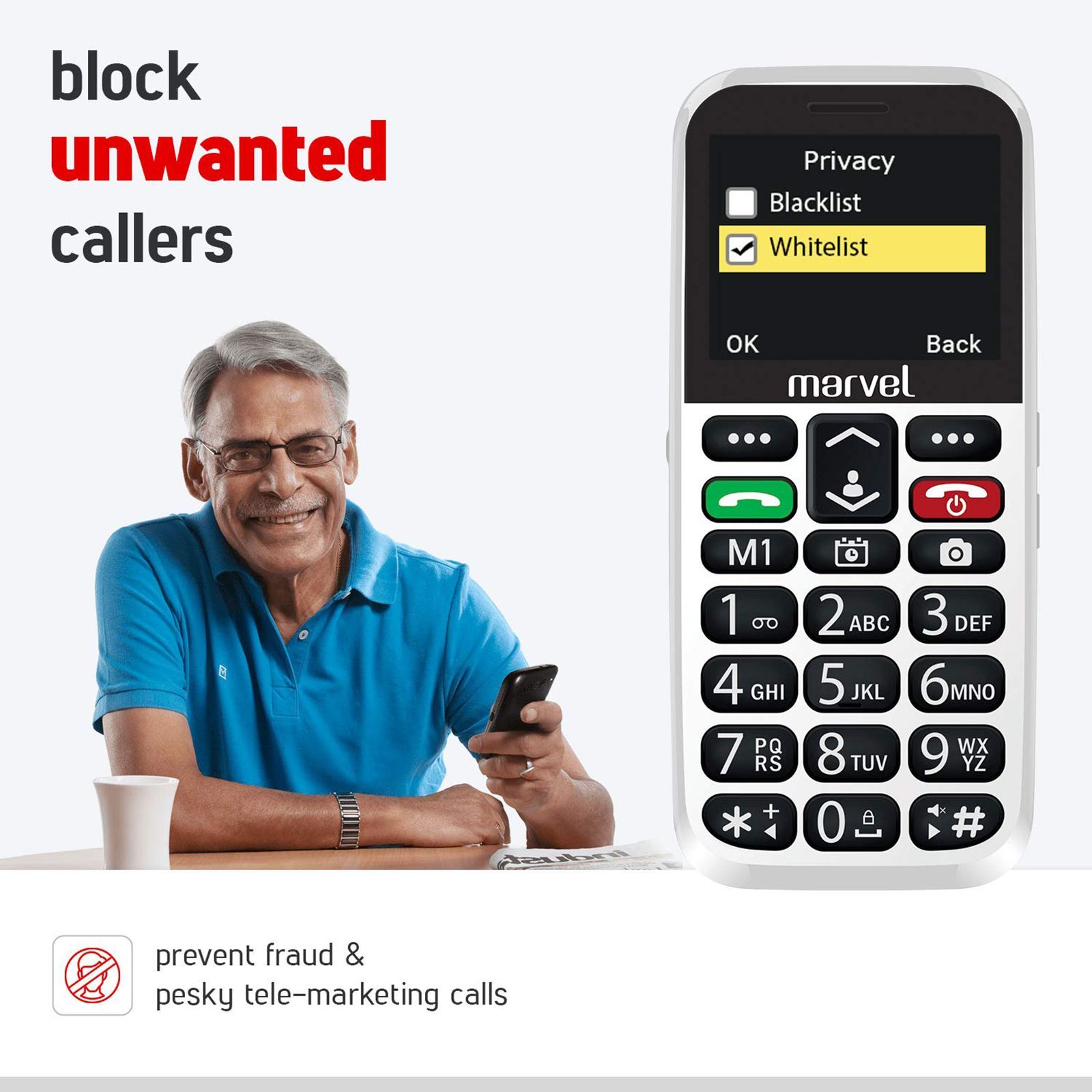 easyfone Marvel B1809 (32MB, Dual SIM, Rear Camera, White)_9