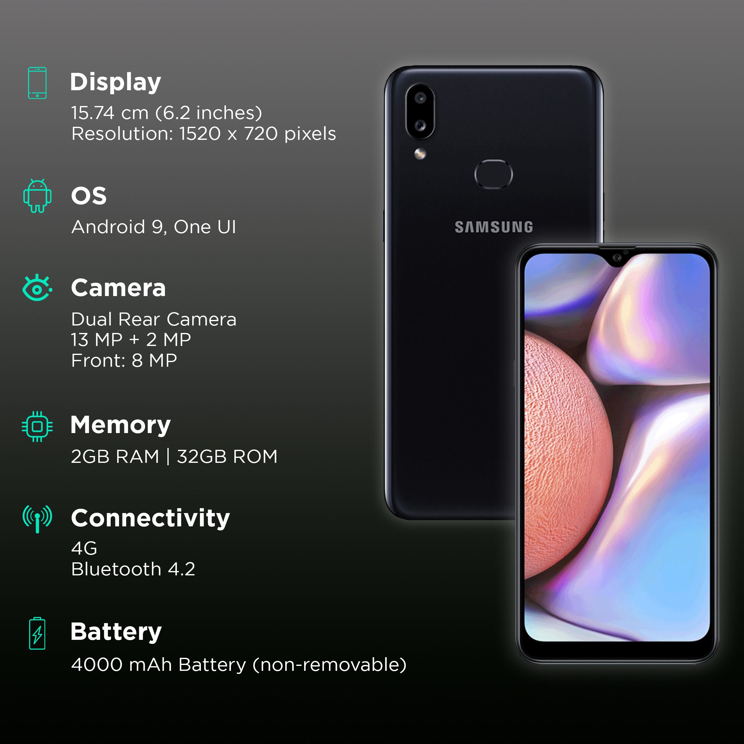 SAMSUNG Galaxy A10s EL (2GB RAM, 32GB, Black) SAMSUNG Galaxy A10s EL (2GB RAM, 32GB, Black)_3