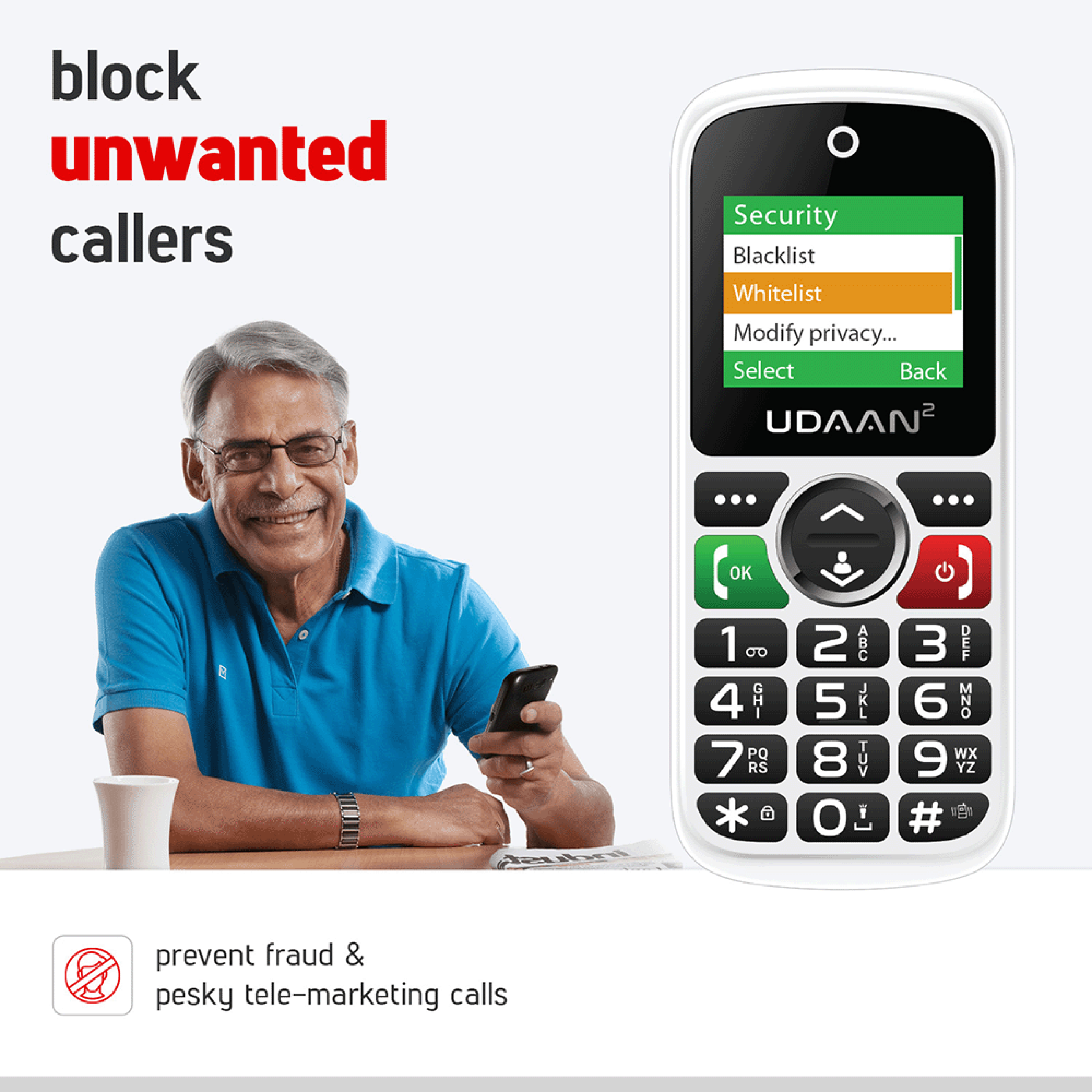 easyfone Udaan 2 (32MB, Dual SIM, Rear Camera, White)_7