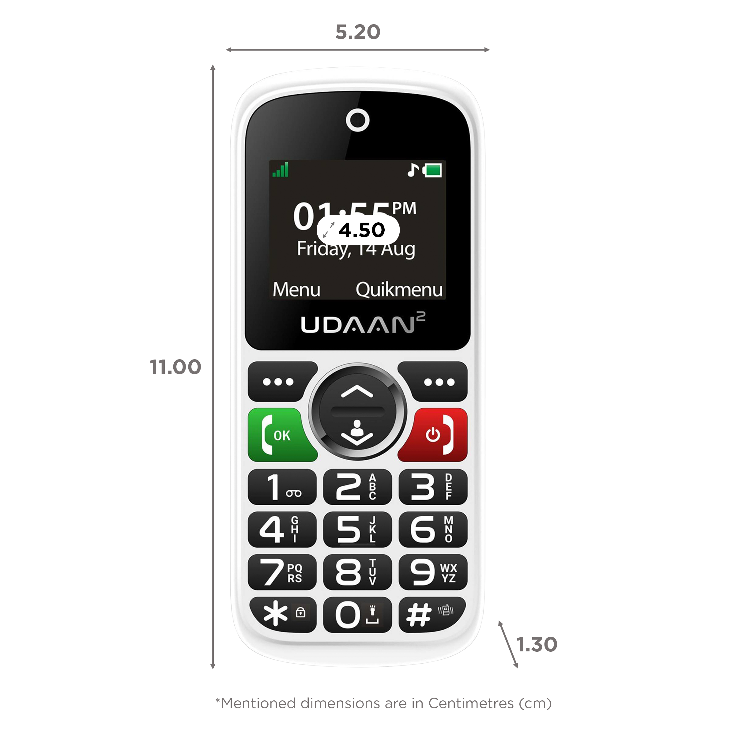 easyfone Udaan 2 (32MB, Dual SIM, Rear Camera, White)_2