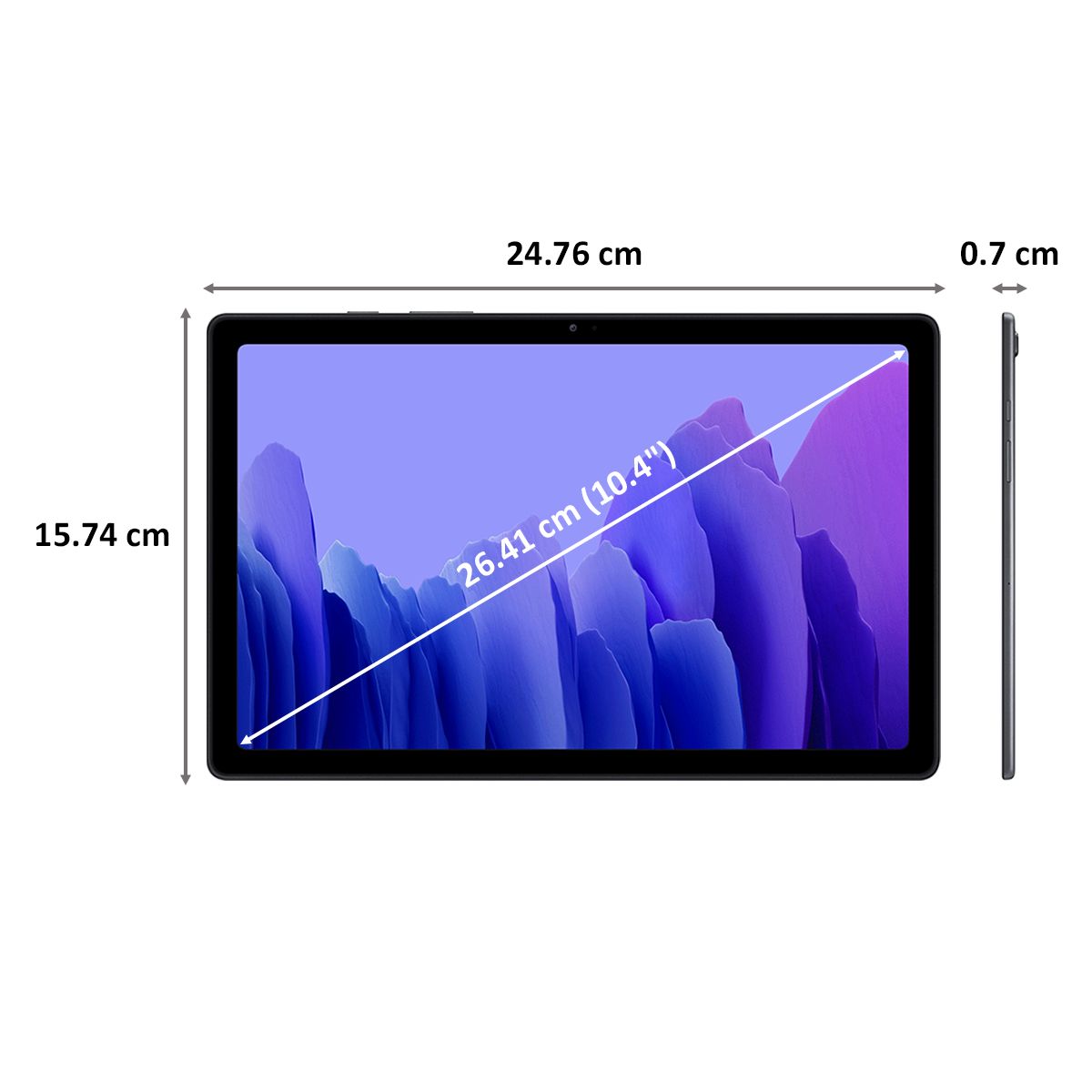 Samsung Galaxy Tab A7 WiFi + 4G Android Tablet (Android 10, Qualcomm Snapdragon 662, 26.41 cm (10.4 Inch), 3GB RAM, 32GB ROM, SM-T505NZAPINU, Dark Grey)_2